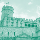 il Castello del Buonconsiglio di Trento colorato di verde