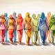 disegno raffigurante figure umane di spalle, vicine, ognuna di un colore diverso.