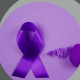 A purple ribbon and a purple brain