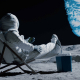 A sitting astronaut