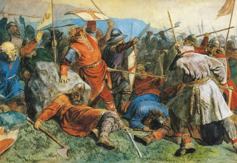 scena di battaglia medievale