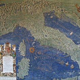 carta geografica dell'Italia antica dei Musei Vaticani