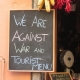 We are against war and tourist menu