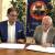 Firma dell'accordo: Alex Pellacani Direttore Generale UniTrento e Diego Mosna Presidente Trentino Volley (Archivio UniTrento)