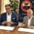 Firma dell'accordo: Alex Pellacani Direttore generale uniTrento e Diego Mosna Presidente Trentino Volley (Archivio UniTrento)